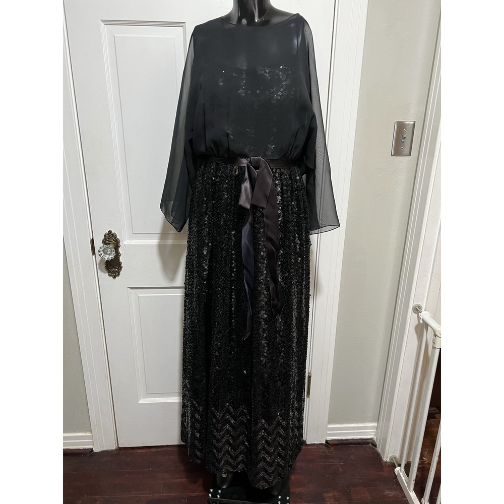 Black Sequin Formal Homecoming Prom Long Dress